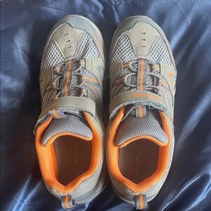 Kids Gray and Orange Sneakers